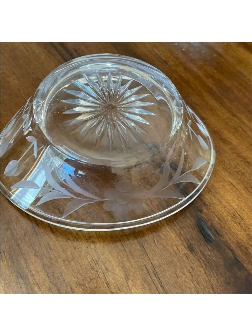Heisey Antique etched glass custard bowls